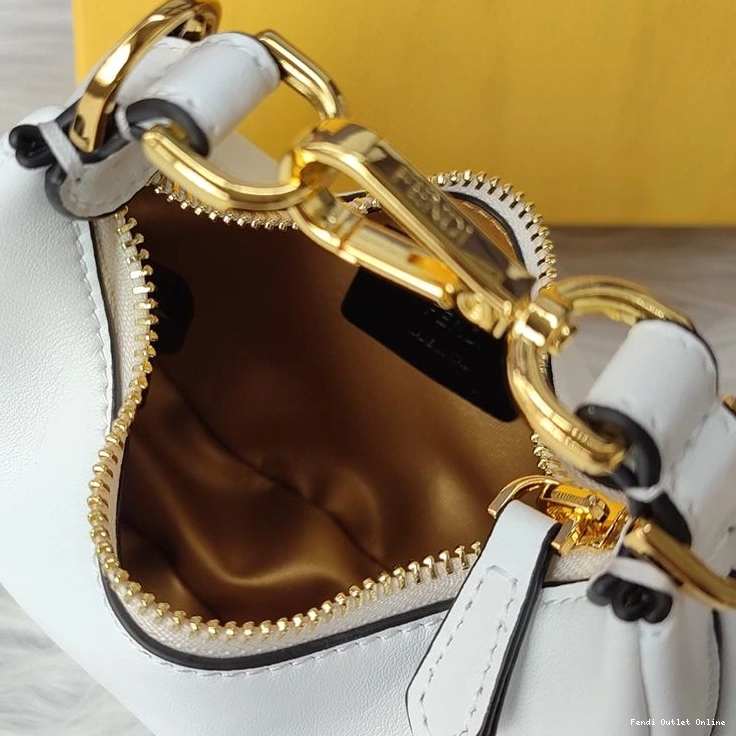Affordable In Calf Nano Leather Fendi White Bag Hobo Fendigraphy 0726